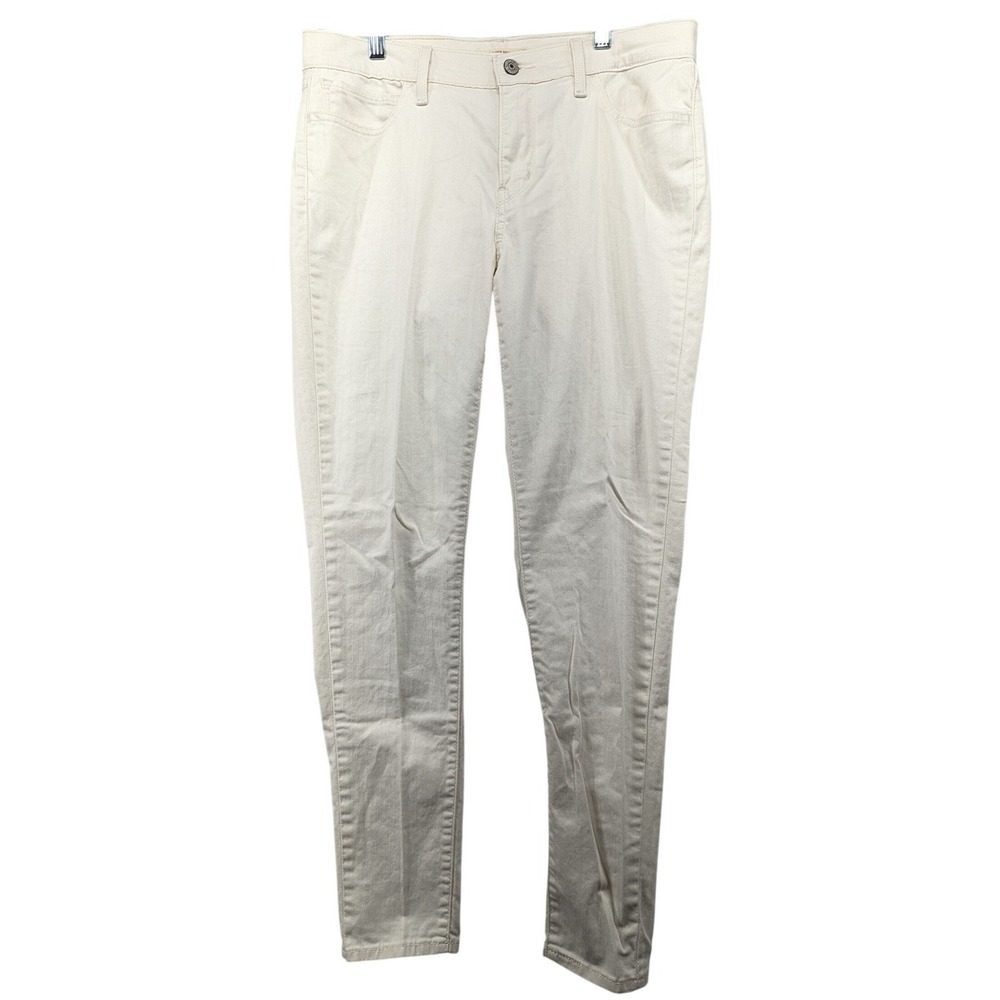 Levis 710 Super Skinny Jeans Off White Cream Denim Pants Womens 32x30 16808-0109